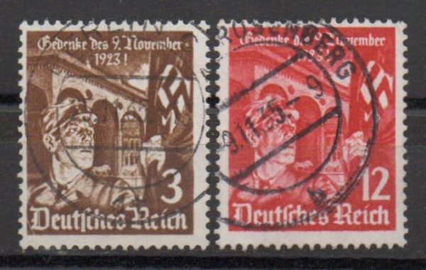 Michel Nr. 598 - 599, Feldherrnhalle gestempelt.